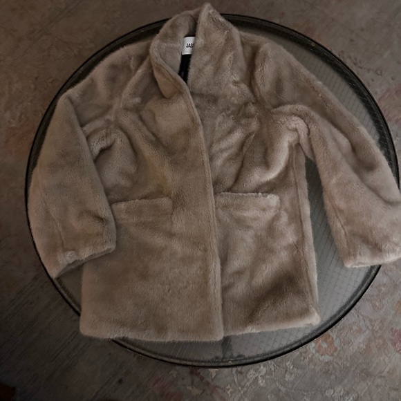 Jason Wu Faux Fur Teddy Jacket Ivory Cream Beige Sz S oversized fits to sz 8 - Picture 4 of 9